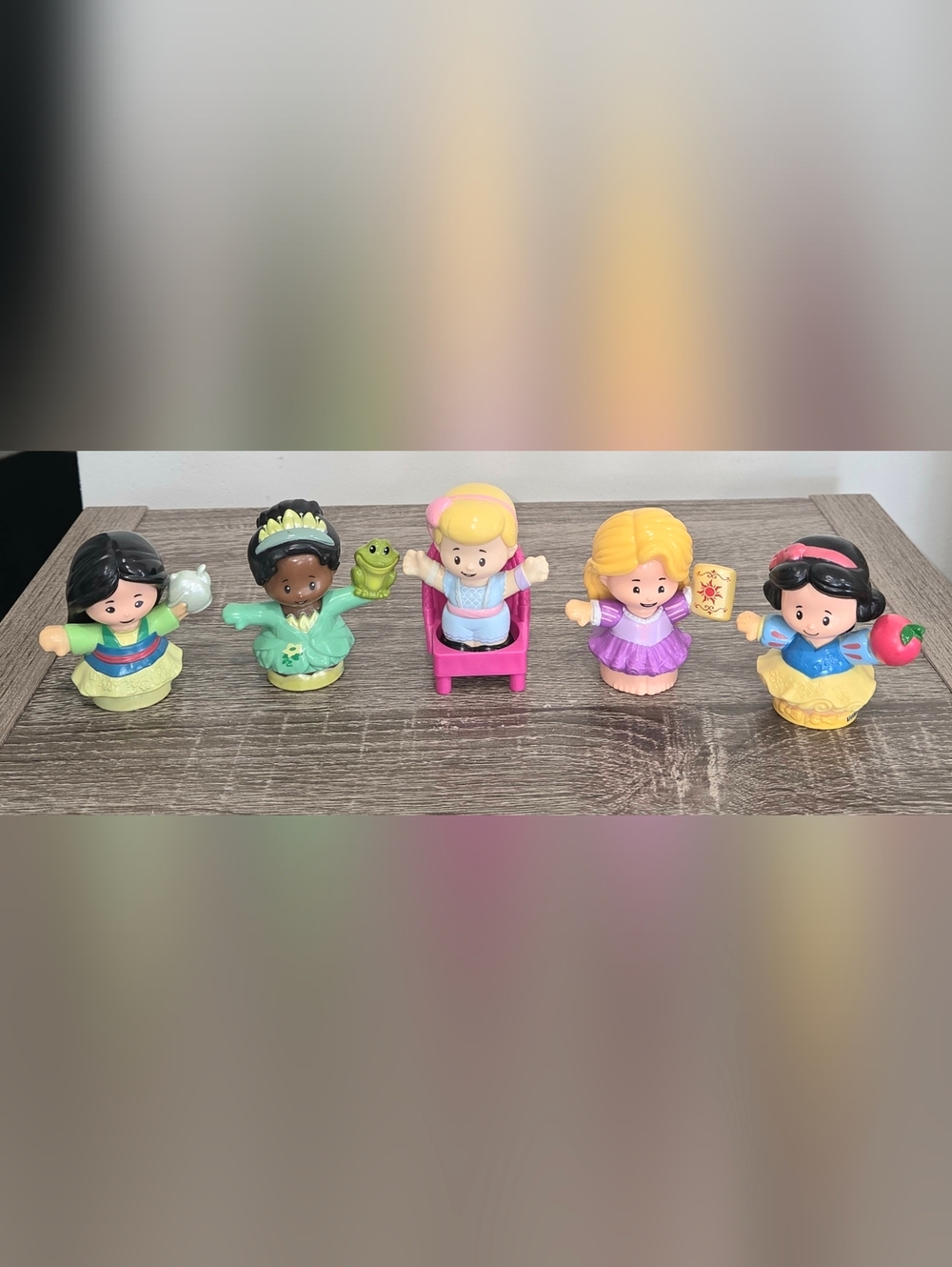 Lot of 5 Fisher Price Little People Disney Princess Prince Figures w/ Pink Chair